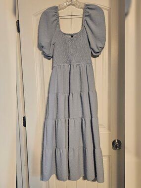 Pretty Garden Women's Swiss Dot Smocked Dress with Pockets